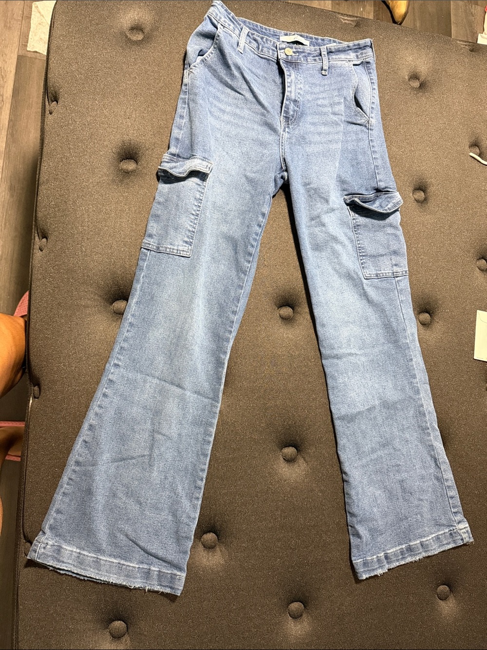 KanCan Light Blue Cargo Flare Jeans